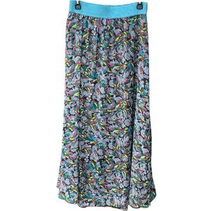 LuLaRoe Rainbow Feathers Multicolor Maxi Skirt -Small